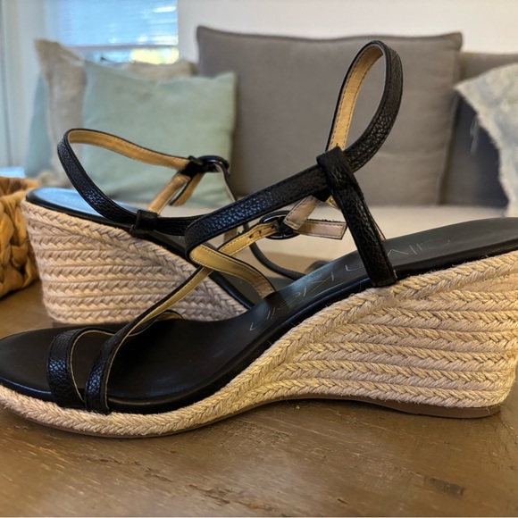 Calvin Klein Black Espadrille Sandals Heeled woven Women’s Size 8M - Picture 5 of 6